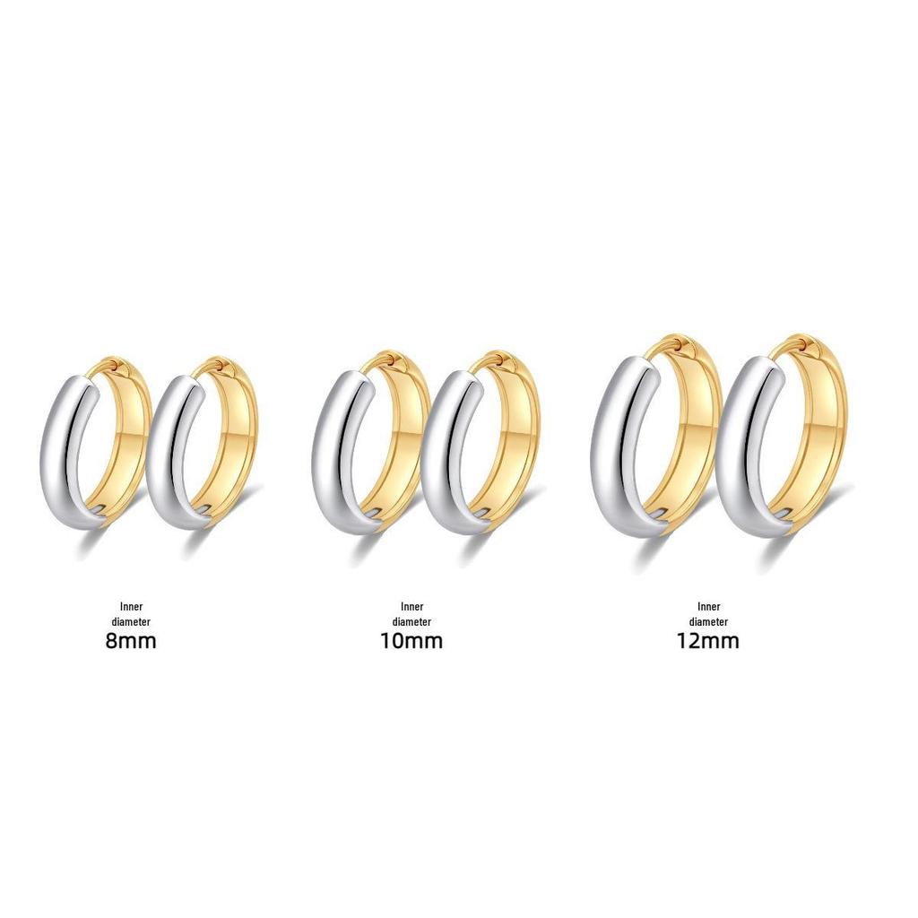 Elegant Titanium Steel Hoop Earrings for Women - Lightweight, Luxurious, Round & Colorfast Accessories