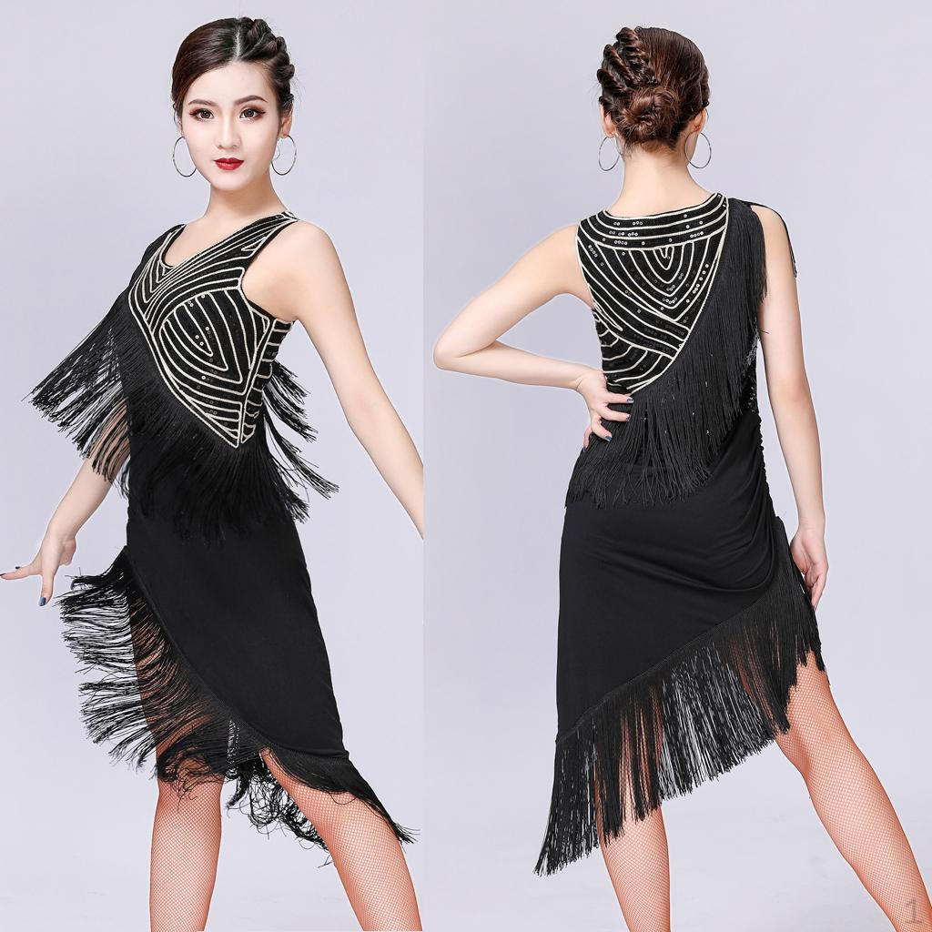 1920s Sequin Tassel Paisley Dress Girls Womens Costumes No Sleeve
