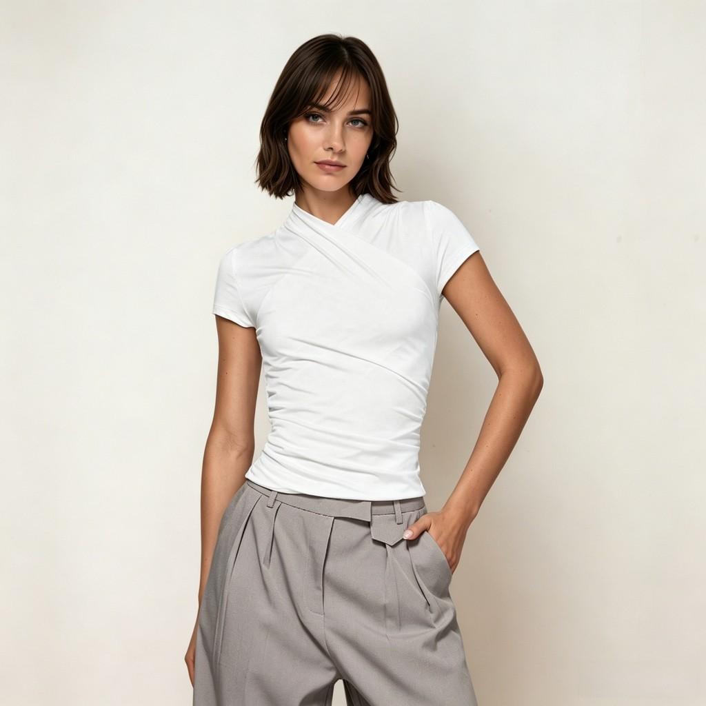 Tshirt For Women Summer Pure Cotton Soft Fabric Slim Fit Casual Streetwear