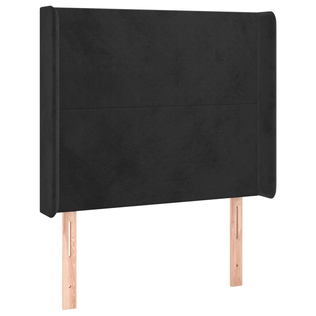 Vidaxl Zagłówek Do Łóżka Z Led, Czarny, 103X16X118/128 Cm, Aksamit