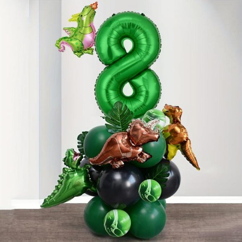 Zestaw balonów z cyframi urodzinowymi dinozaurami na imprezę dla dzieci