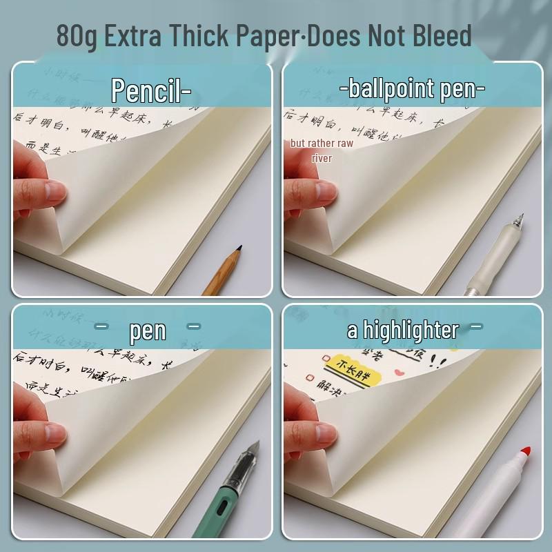 Ultra-Thick Kraft Paper Notebook, Large B5 Grid Lined for Students and Exam Preparation.