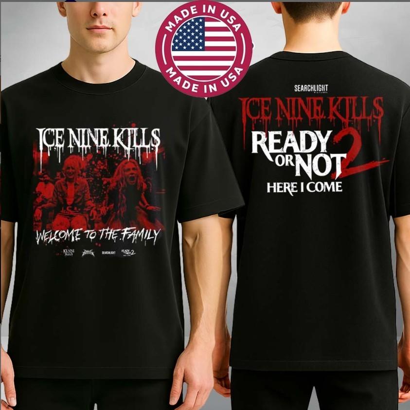 

Ice Nine Kills x Ready Or Not 2 Collab 2026 TShirt Welcome To The Family Tee Unisex T-Shirt S