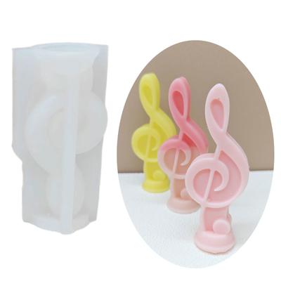 Moules à bougies en forme de notes de musique, moules en silicone, moules de moulage en résine pour bougies parfumées, moules en argile faits à la main, décorations de table