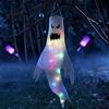 Halloween Garden Atmosphere Lights 47 Inch Hanging Ghost Windsock with LED Lights Luminous Flying Ghosts Front Door Decor Flag Wind Socks for