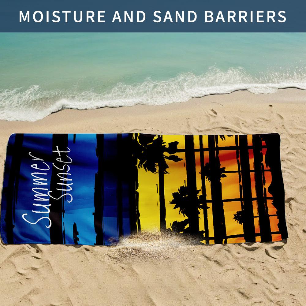 

New double-sided velvet beach towel non-stick sand flower absorbent bath towel sports portable quick-drying towel 80 * 160 [OPP independent bag]