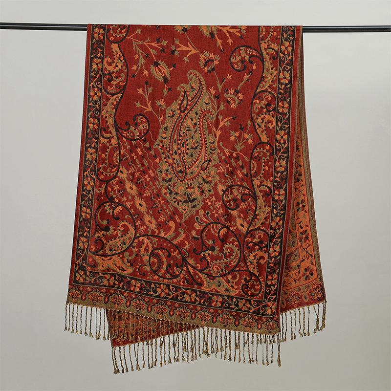 Scialle Pashmina di Lusso Invernale in Cashmere Avvolgente da Donna Sciarpe Calde Autunnali Design Stampa Foulard Femminile Stole Sciarpa di Cotone