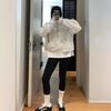 Gray Short Stand-up Collar Half-zipper Sweater Women's Small Man Without Hat Autumn and Winter Inner Top Thin