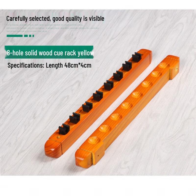 Fengyi 8-Hole Wall-Mounted Solid Wood Billiard Cue Rack