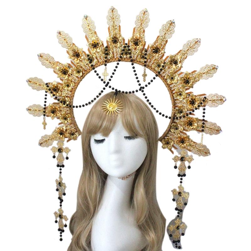 Baroque Luxury Hair Hoop Headwear Gothic Crown Material Package Goddess Pearl Headband Hair Accs for Women Photo