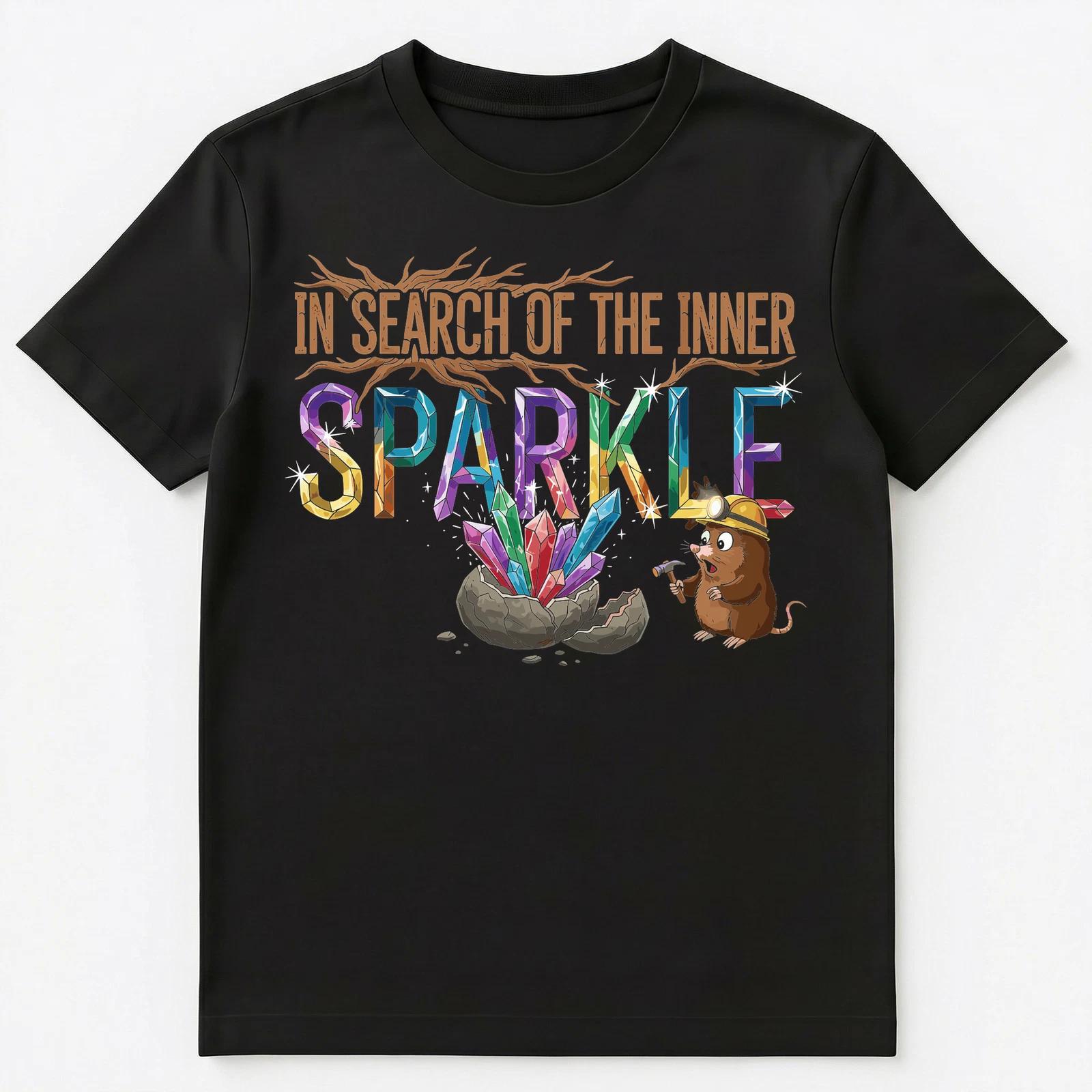 Crystal Lover Cute Mole Miner Inner Sparkle Design Unisex T-Shirt 2XL