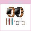 Fitbit Blaze Leder-Armband Ersatz mit Metallrahmen Kompatibel mit Fitbit Fire Watch