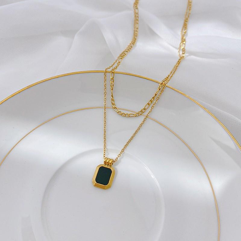 

ins cold wind double-layer necklace New women s light luxury niche hip-hop decorative collarbone chain sweater accessories