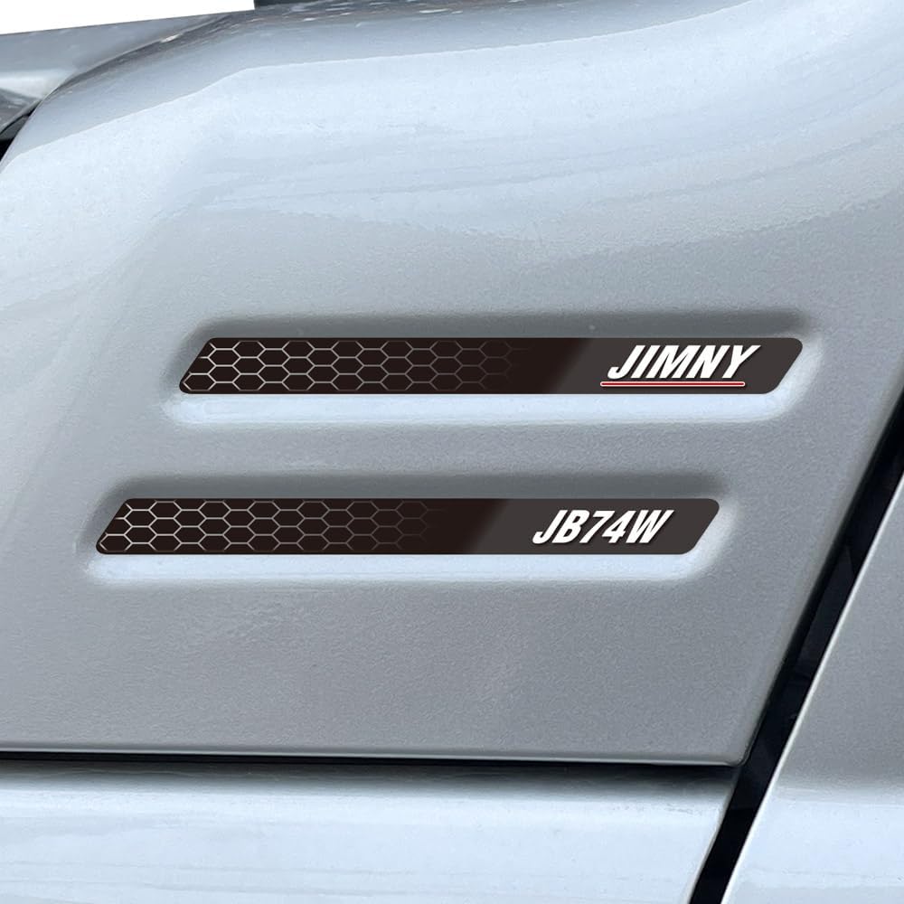 

Jimny Dummy Duct Mesh Print Stickers for Jimny Sierra (JB64, JB74) - Set of 4 - Full Set, Glossy, Waterproof, and Outdoor-Friendly Duct-Style Modifica