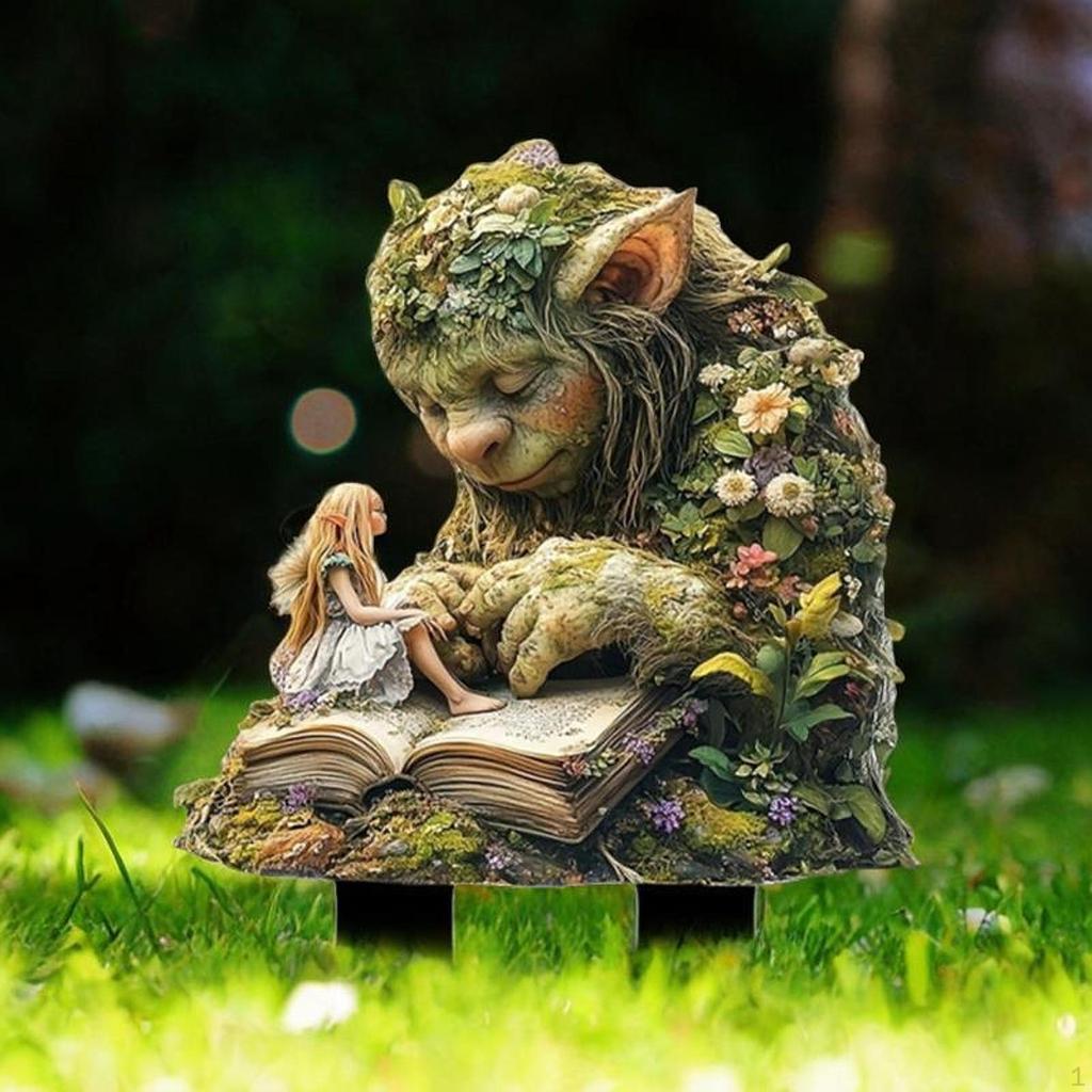 Fairy Ground Stake Ornament,Acrylic Yard Sign,Miniature Model,Party Favors Outdoor Decor Waterproof