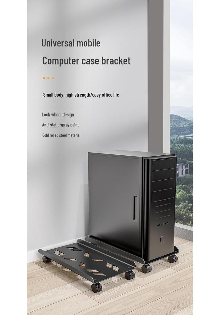 Base per Computer su Ruote con Scaffale di Stoccaggio Telescopico