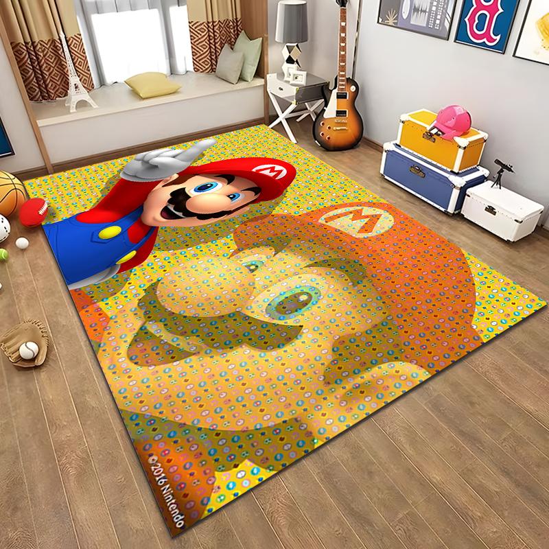 3D Cartoon Super Mario Bros Game HD Rug Area Carpet for Living Room Kids Bedroom Sofa Kitchen Decorate Child Non-slip Floor Mats