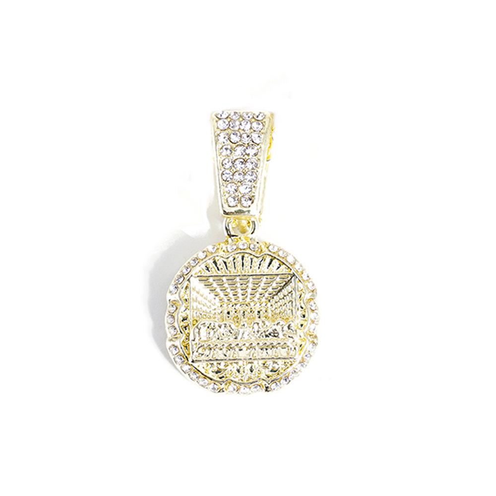 Trendy Hip Hop 'The Last Supper' Pendant Necklace with Rhinestone Tennis Chain