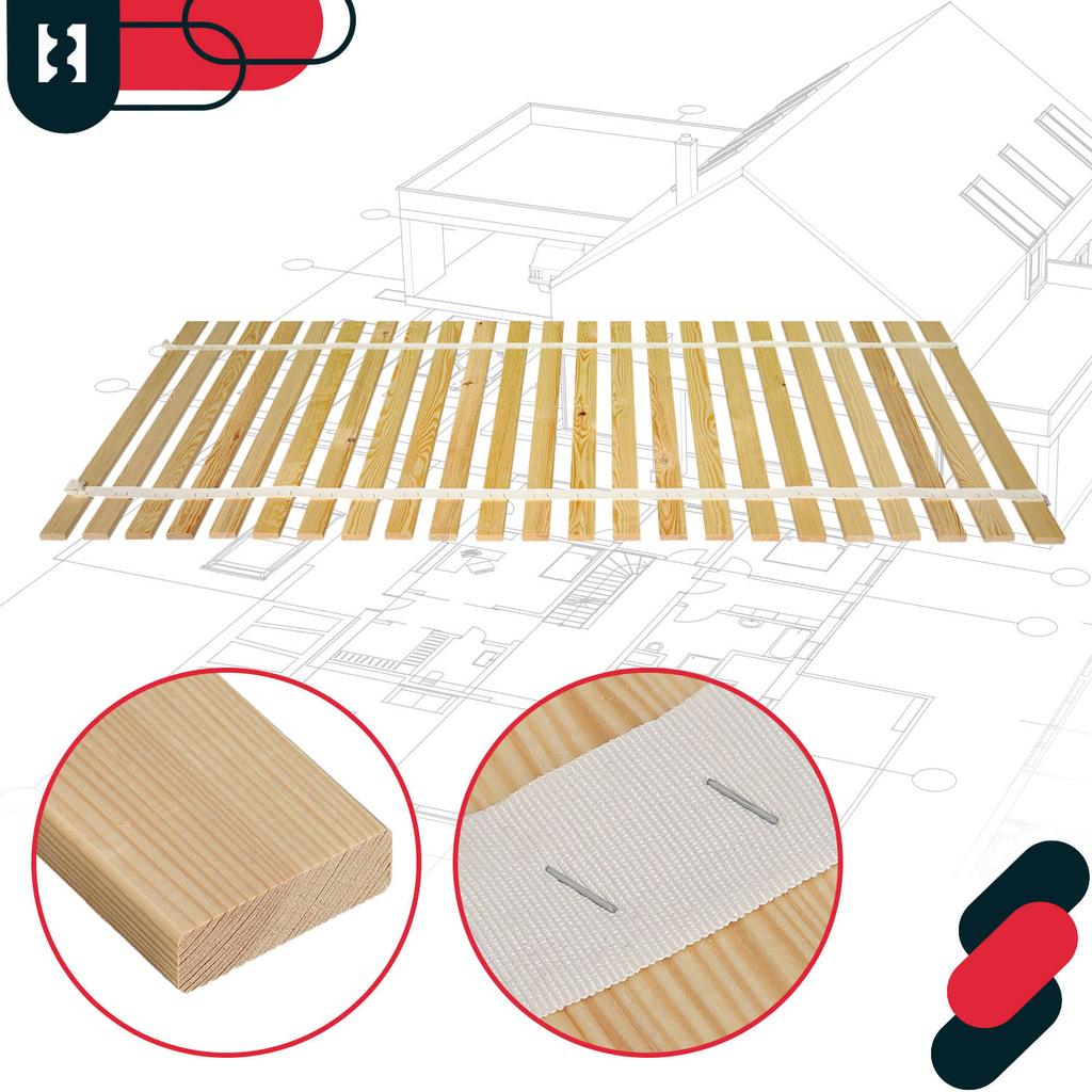 Wooden Bed Frame With Slats On A Mattress Strap 100 X 200 Cm
