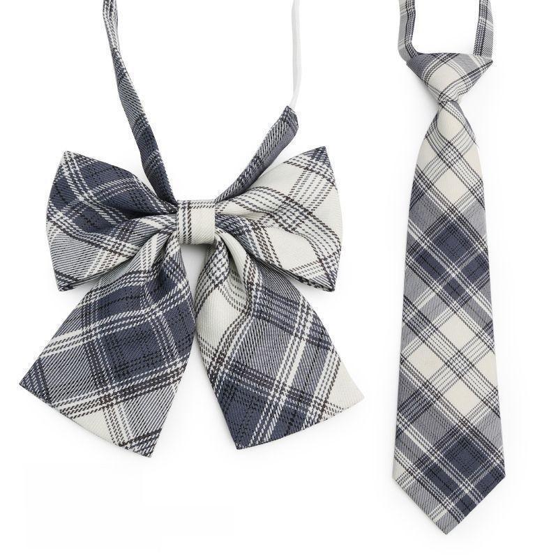 Childrens School Uniform Tie With Gingham Pattern Design For Graduation Photo Shoots