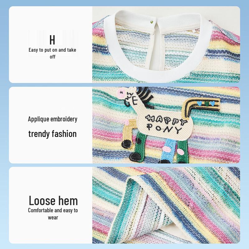 ASK JUNIOR Girls' Rainbow Stripe Sleeveless Top