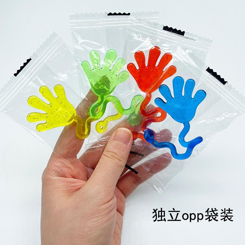5-20 Pcs Kids Funny Glitter Sticky Hands toy Palm Elastic Sticky Squishy Slap Palm Toy kids Novelty Gift Party Favors supplies