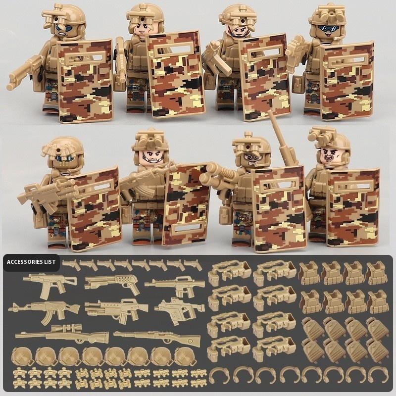 

Строительные блоки Военные фигурки Полицейские спецподразделения Маленькие фигурки Детские развивающие игрушки для сборки