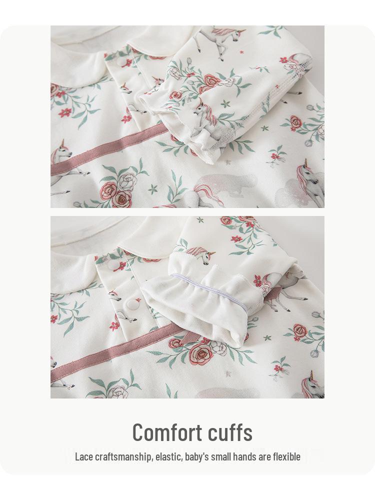 Pure Cotton Newborn Baby Girl Onesie - Spring & Autumn Triangle Bodysuit
