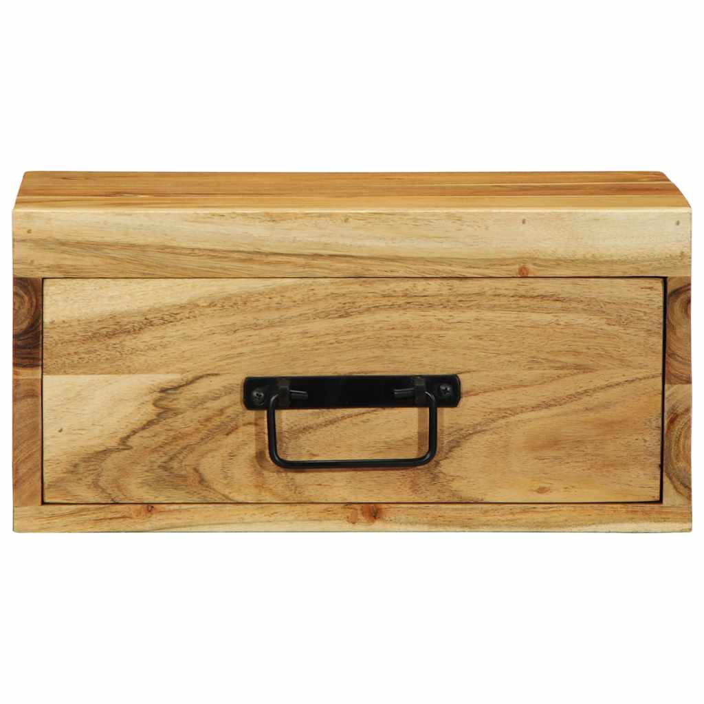 Wall Mounted Nightstand Solid Acacia Wood