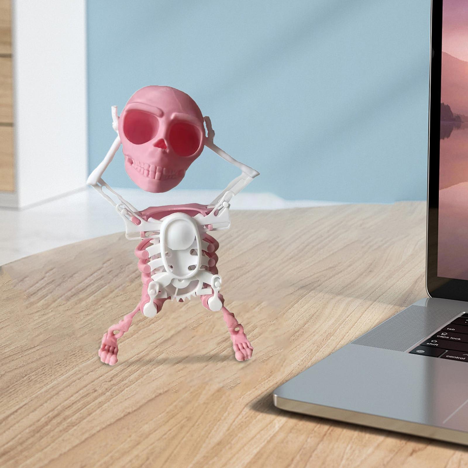 

Танцующий скелет человека игрушки заводной забавный маленький игрушечный орнамент One Size розовый