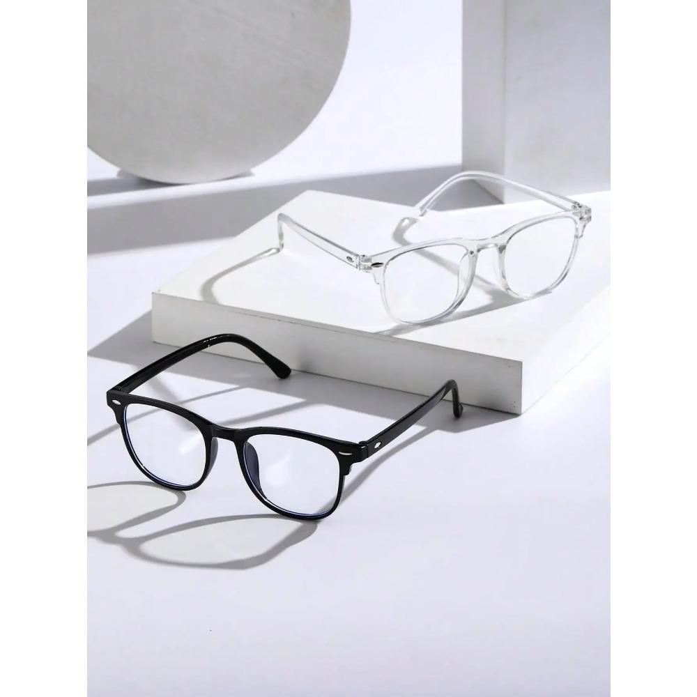 Trendy Transparent Square Anti Blue Light Glasses Clear Plastic Frame For Back To School Accessories