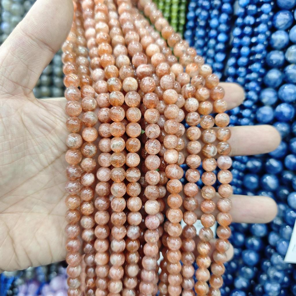 7A Sunstone and Orange Moonstone Labradorite Round Beads for DIY Jewelry and Bracelets