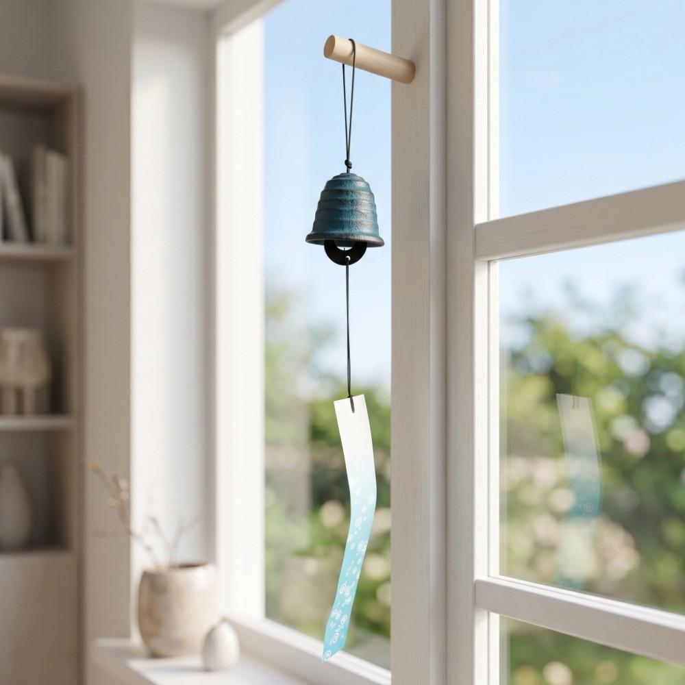 Easy Hang Blue Wind Chimes Metal Lightweight Bell Ornament Iron Bronze Hanging Hanging Chimes Indoor