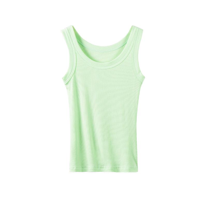 Women s Ribbed Sleeveless Anti-Light Tank Top - Summer Slim Fit Innerwear Camisole One Size