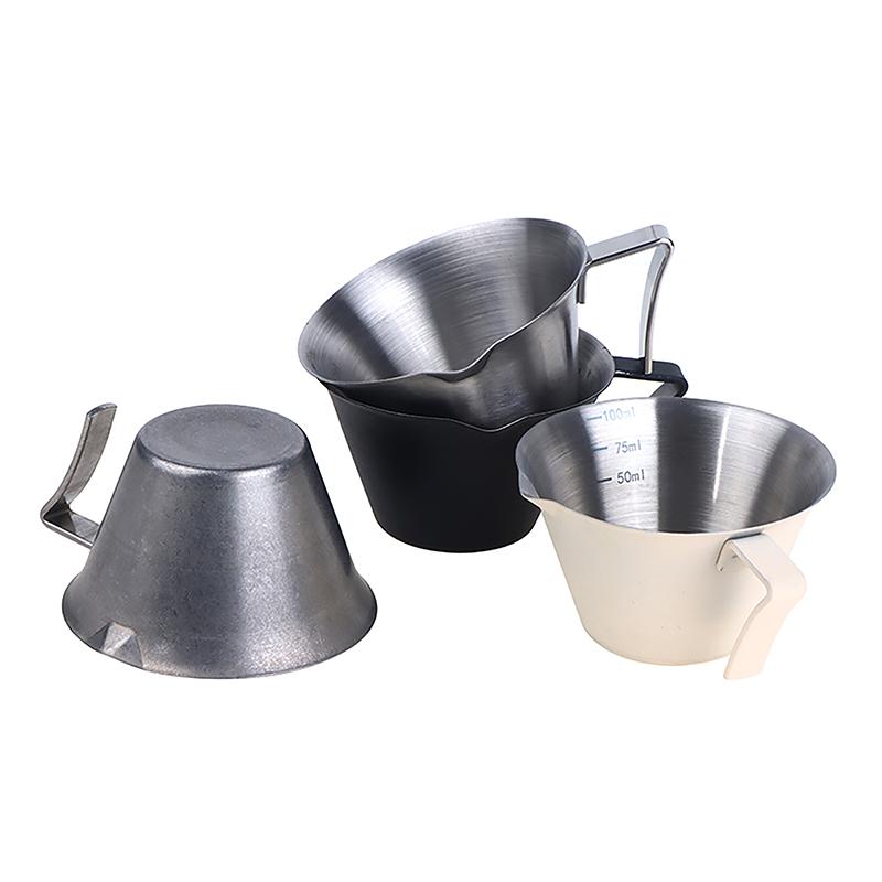 1Pc 100Ml Espresso Measuring Cup With Handle Stainless Steel Coffee Shot Coffee Pouring Cup Home Kitchen Measuring Accessories