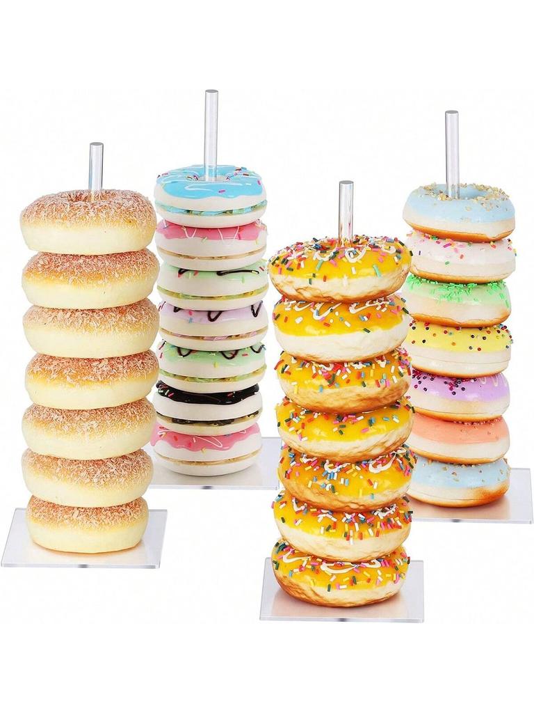 1 ks Akrylový stojan na donuty, Průhledný stojan na bagely, Stojan na donutovou věž, Stojan na vystavení donutů na dezertní stůl, Držák na donuty