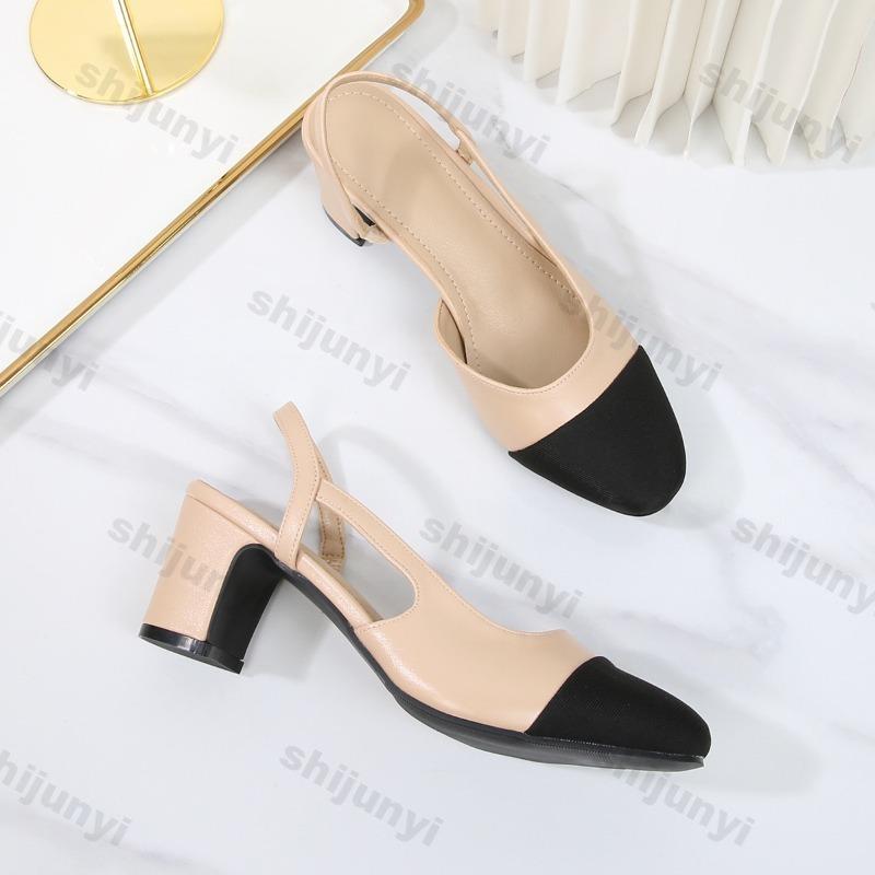 Scarpe Décolleté da Donna Taglia Grande Colore Fashion Bloccato Comode Morbide Sandali Slingback con Tacco Alto Eleganti Versatili Scarpe da Sera Festa
