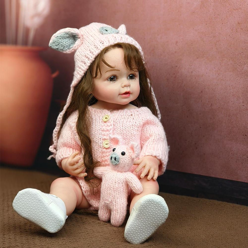 Full Body Soft Silicone Reborn Toddler Doll Toy Lifelike Soft Touch Hand Rooted Hair Doll Gifts for Children Toys