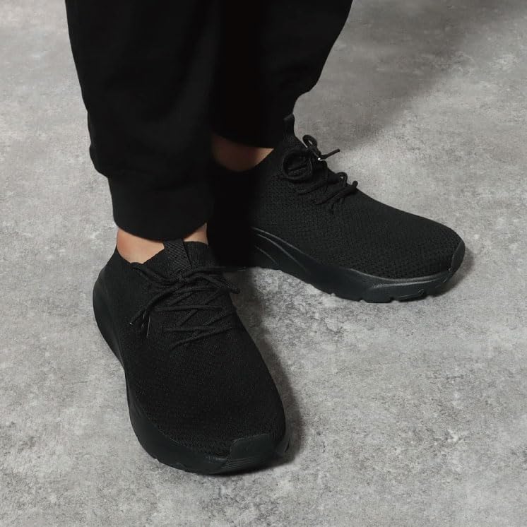 Sneakers Lightweight Recovery Shoes Mesh Sports Shoes Walking Shoes Italy Japanese Shoe Size [KINNER] Men's RSK-4001 (ALL BLACK, Dimensions, Adult,