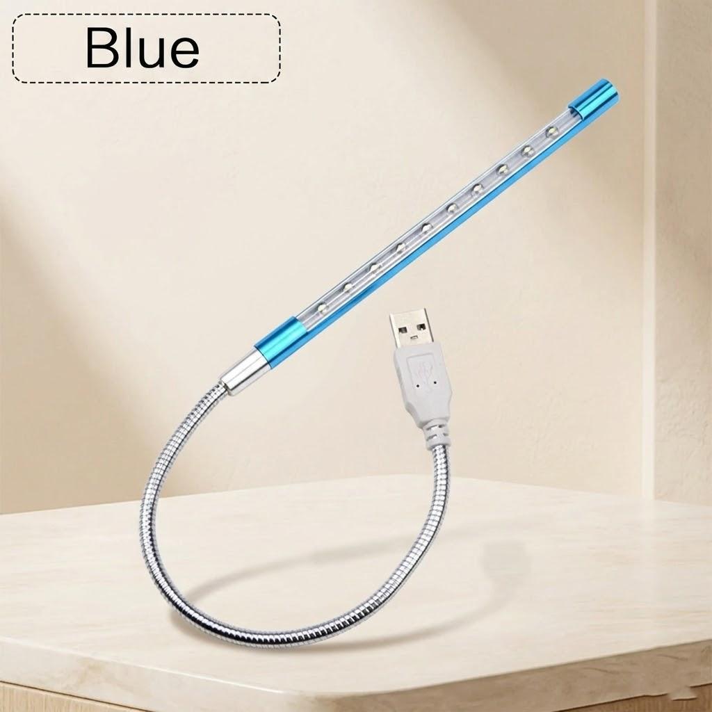 

USB Light 10 LED Mini Flexible Metal Lamp for Book Reading Notebook Laptop PC Computer Desk Light синий