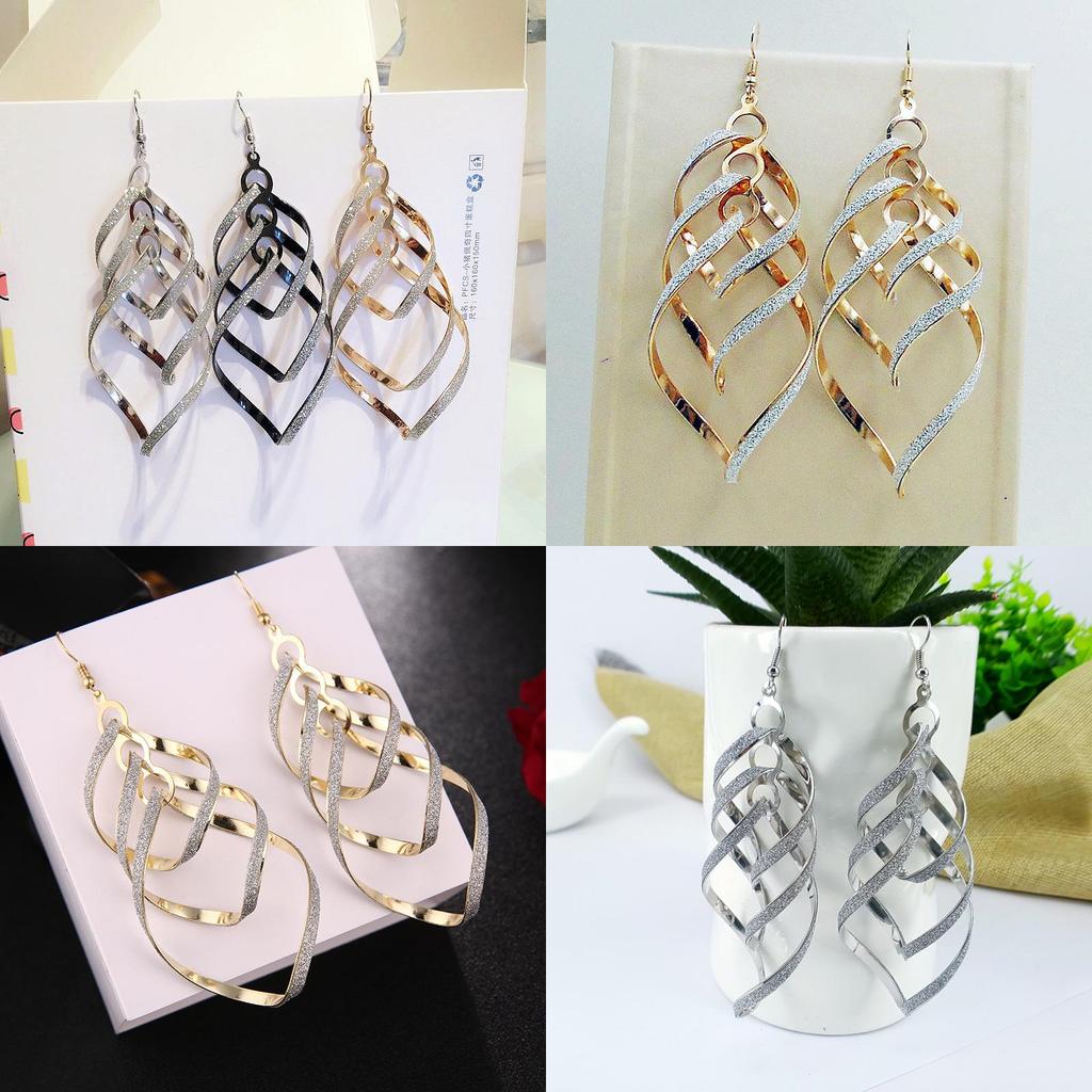 Trendy European And American Stylish Punk Spiral Earrings For Fashionable Women