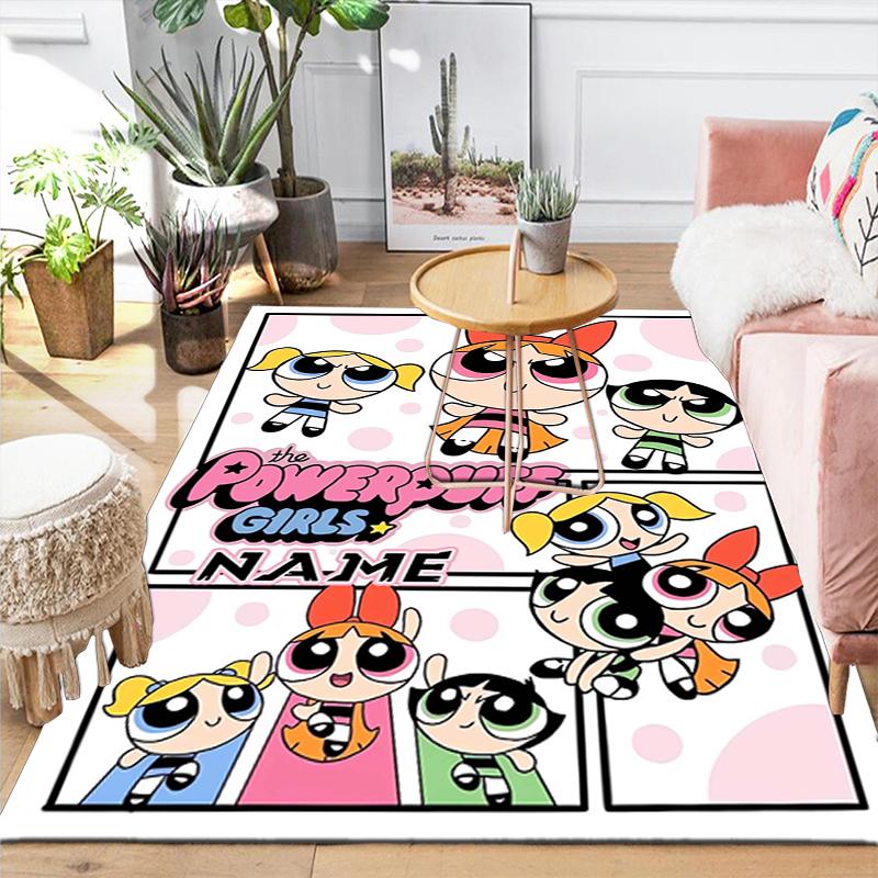 Custom 1Pc Powerpuff Girls Adventure Rug Office Carpet Indoor Outdoor Entrance Doormat Nonslip Soft And Comfortable Living Room D491517