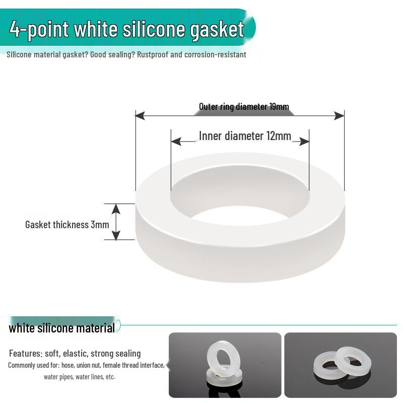 High-temp resistant rubber silicone sealing washer with flat mesh gasket for 4-point water heater and 6-point water meter shower inlet hose.