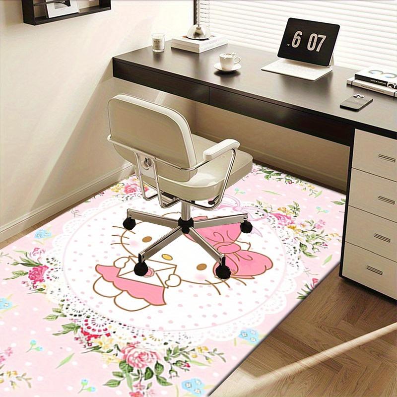 1pc Hello Kitty Office Carpet Under Chair Mat Gift Universal Cute Cartoon Rug for Room Decor Birthday Present Bedroom Flooring Mat Pink Flor