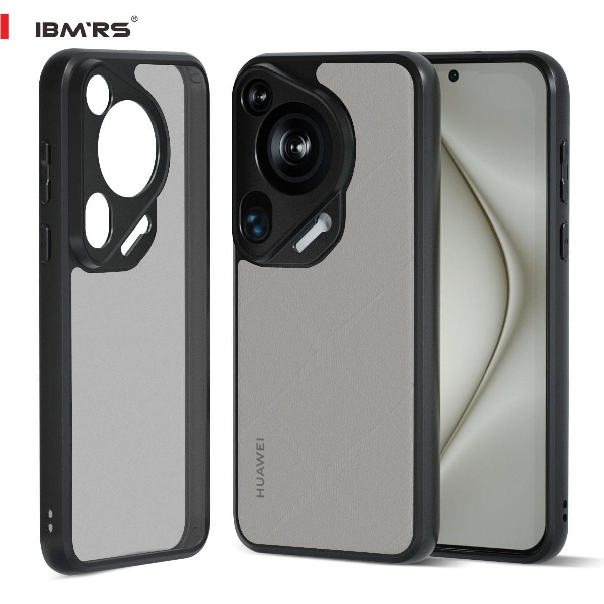 

(В комплекте ремешок на запястье)Чехол IBMRS для телефона Huawei Pura 70 Ultra, полупрозрачный матовый тонкий ударопрочный защитный чехол с защитой от отпечатков пальцев - черный камуфляж matte black матовый черный