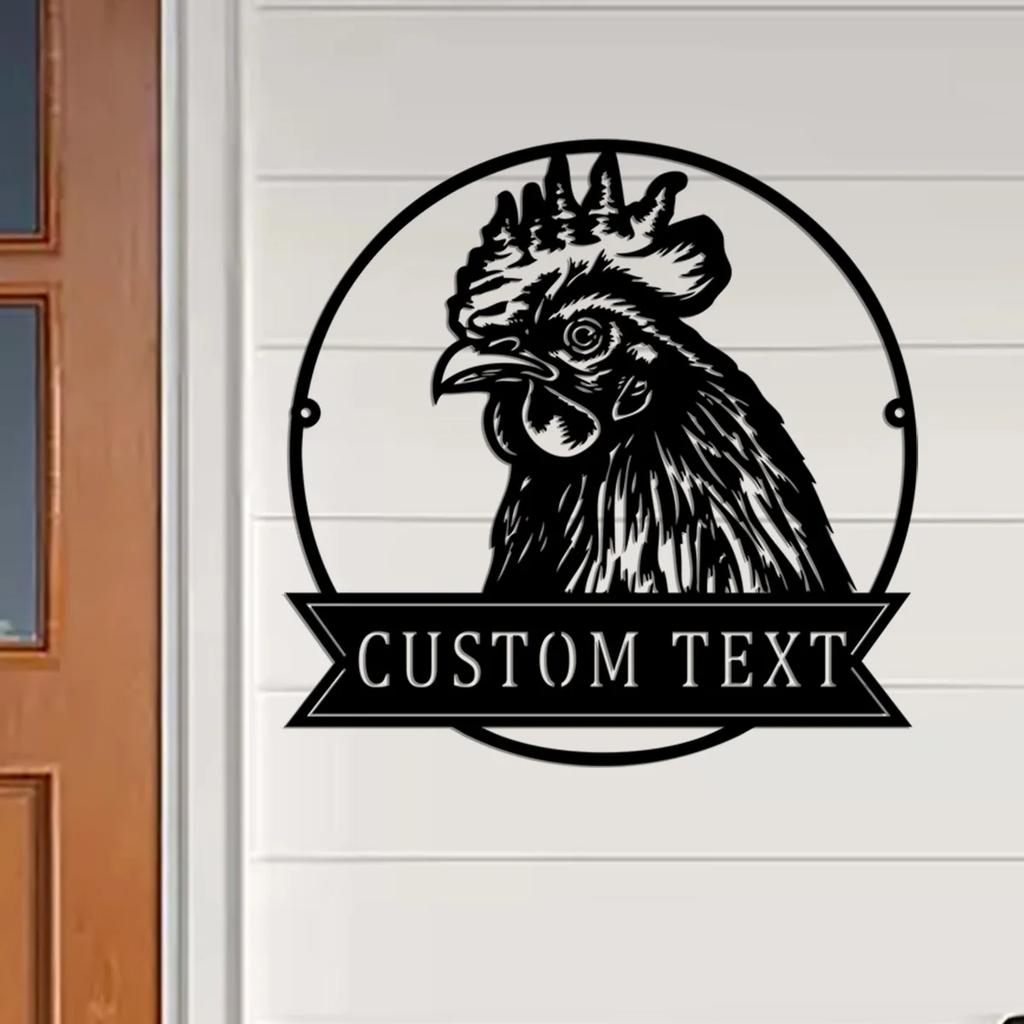 Metal Rooster Wall Art, Funny Chicken Coop Decor, Hen House Sign, Barnyard Kitchen Gift, Farmhouse Tin Sign