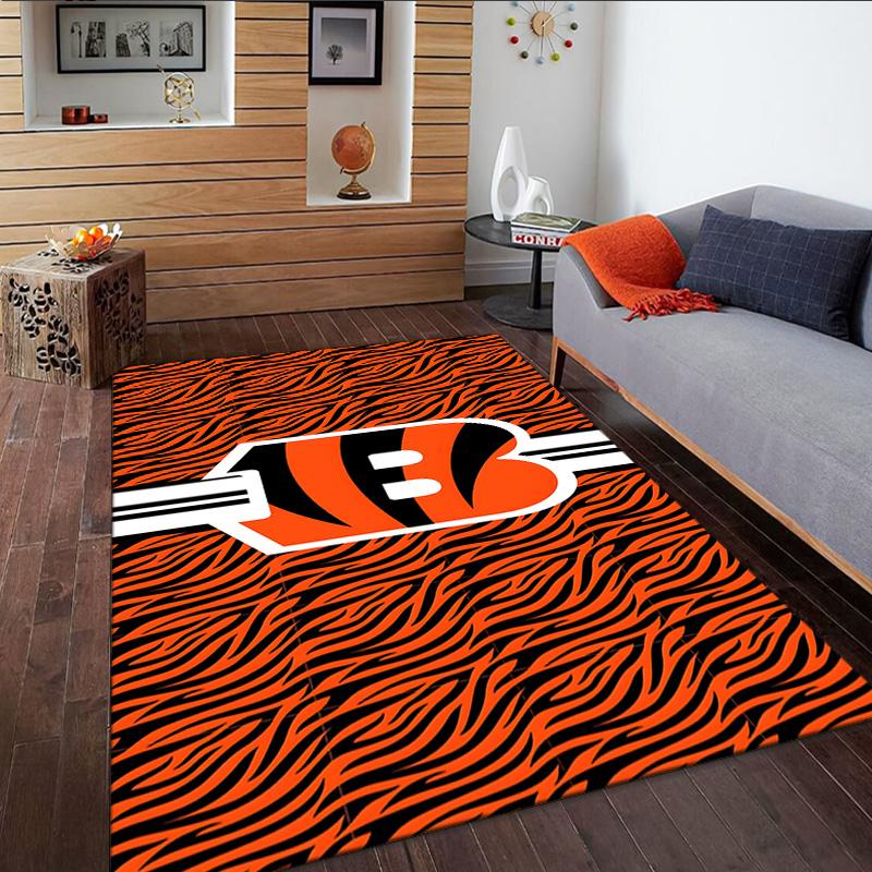 Bengals Team Logo Artwork Carpet, Kitchen Rugs, Yoga Mat, Non-Slip Mats, Rug for Bathroom, Living Room bedroom, Camping Rugs Christmas Gift