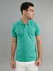 Men Regular Fit Sea Green Tshirt