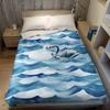 Swan Waves Flannel Blanket Warm Soft Halloween Christmas Couch Warm Cozy Decorative Decor Gift for All Season