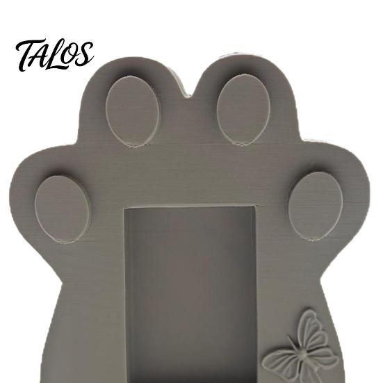 Marco de Foto para Mascotas con Textura Delicada, Lápida, Piedra Conmemorativa para Perro, con Ranura Integrada para Tarjeta de Foto, Mariposa 3D y Diseño de Pata de Recuerdo Conmemorativo, Adorno,